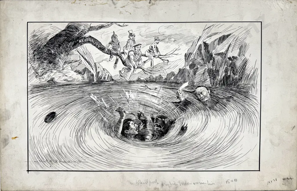 Walter Bowring - 'The Whirlpool' Ink & Gouache on Board Image 1++