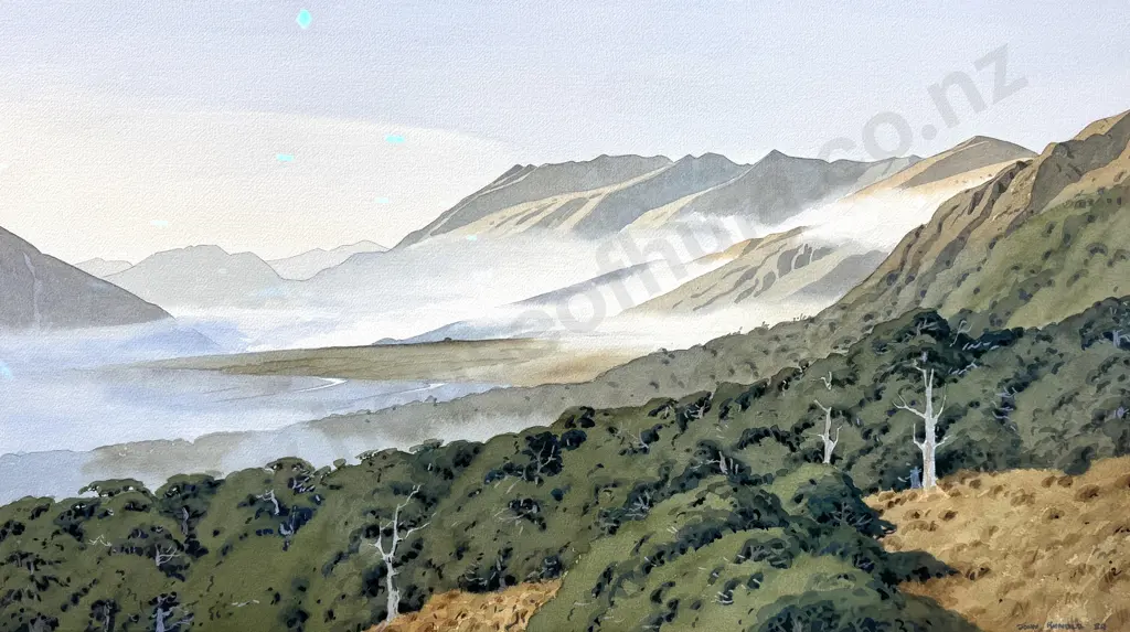 John Rundle - Landscape, Watercolour on Paper (1974) Image 1++
