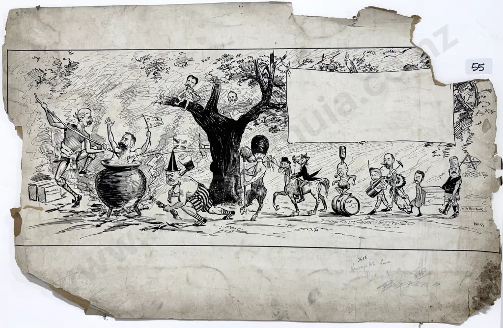 Walter Bowring - Kinsey's Job Line, Ink on Board Image 1++
