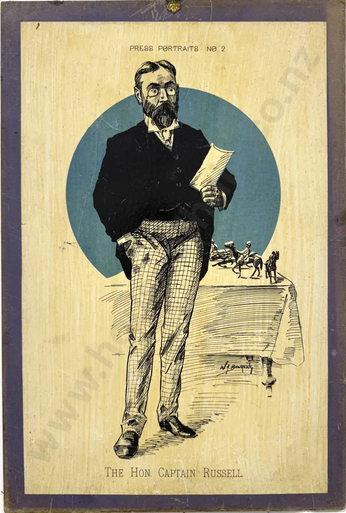W.A. Bowring - 'The Hon. Captain Russell' Press Portrait: No.02, Print Image 1++