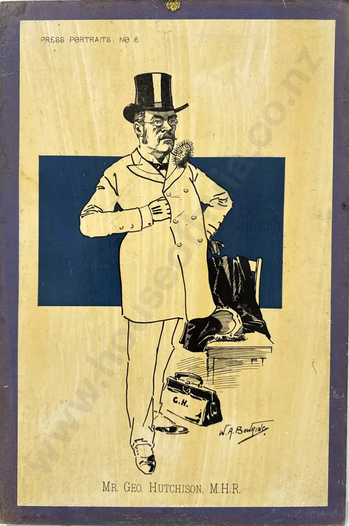 W.A. Bowring - 'Mr Geo. Hutchison, M.H.R' Press Portrait: No.06, Print Image 1++