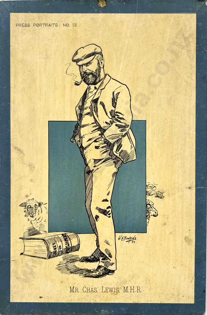 W.A. Bowring - 'Mr. Chas, Lewis, M.H.R.' Press Portrait: No.13, Print (1899) Image 1++