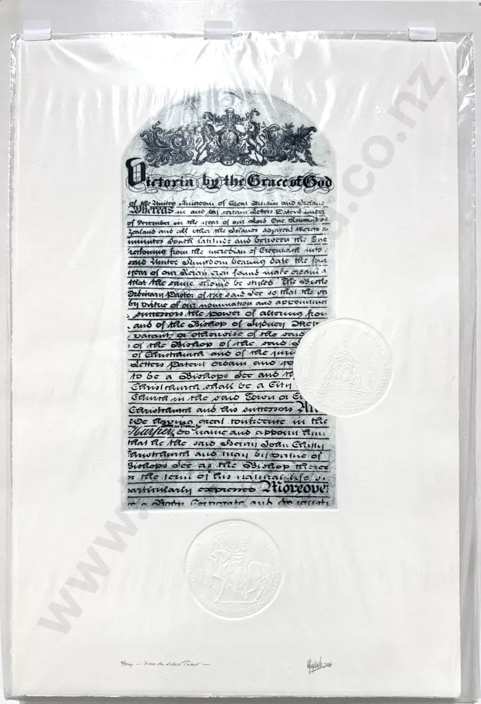 Denise Copland - "From the Letters Patent", Etching on Vellum No. 14/50 Image 1++