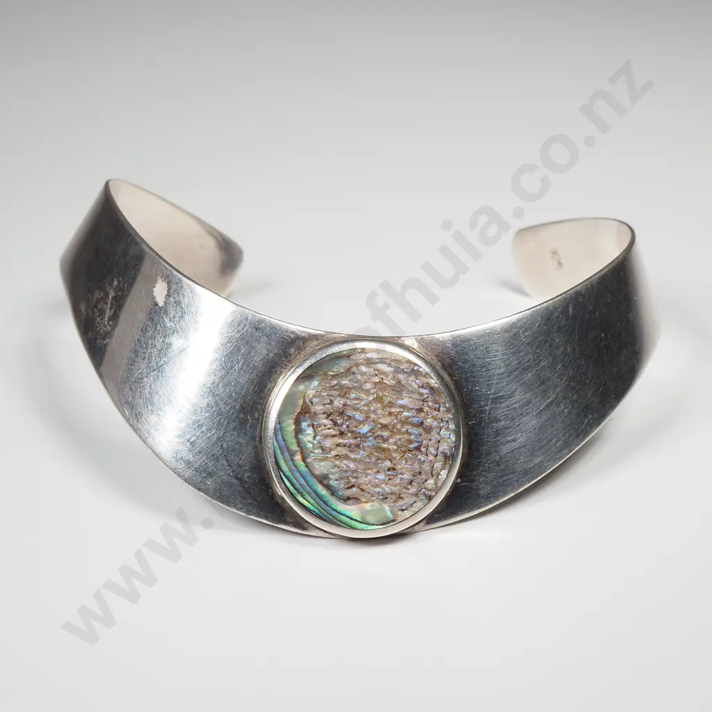 Sterling Silver & Paua Shell Cuff Bracelet Image 1++