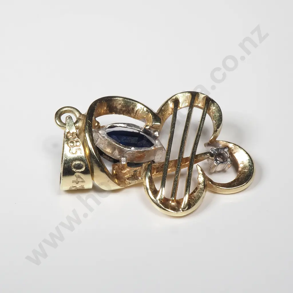 14ct Gold Sapphire Pendant Image 1++