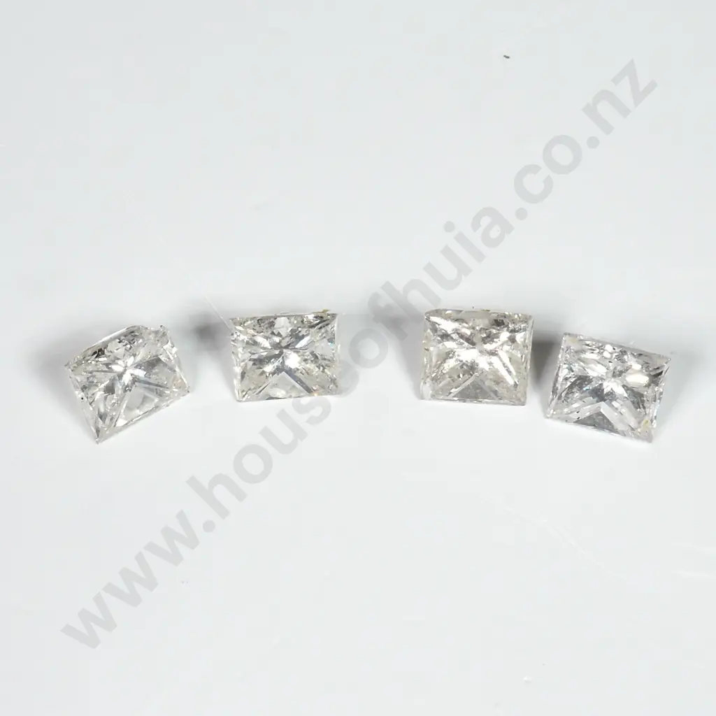 1.05 Carat of Princess Cut Diamonds - One Chipped Image 1++