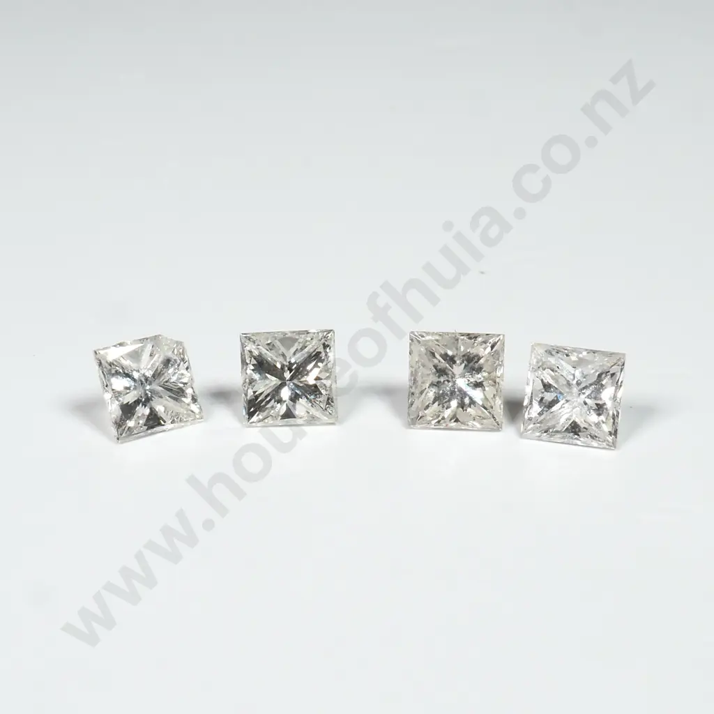 1.05 Carat of Princess Cut Diamonds - One Chipped Image 1++