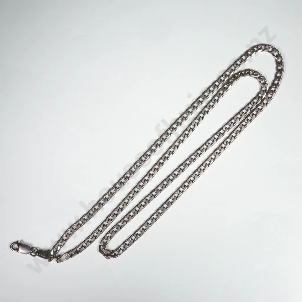 Sterling Silver Curb Link Necklace Image 1++