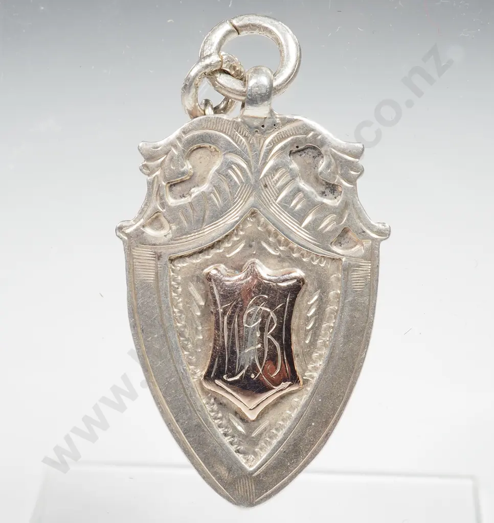 Sterling Silver Pendant w 9ct Gold Front w English Hallmarks Image 1++