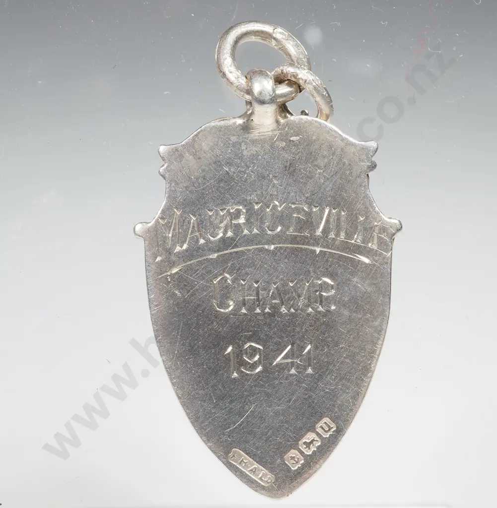 Sterling Silver Pendant w 9ct Gold Front w English Hallmarks Image 1++