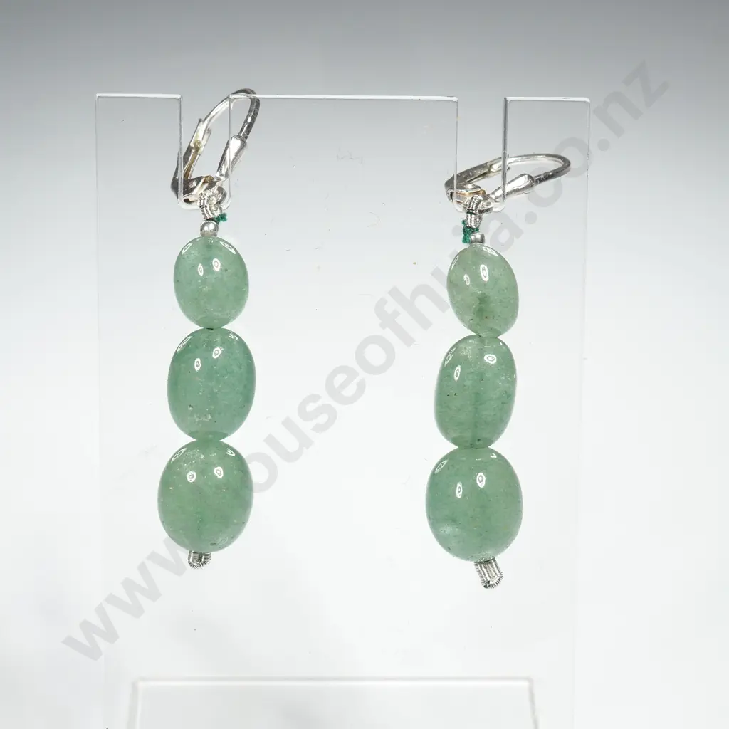 Sterling Silver Jadite Earrings Image 1++