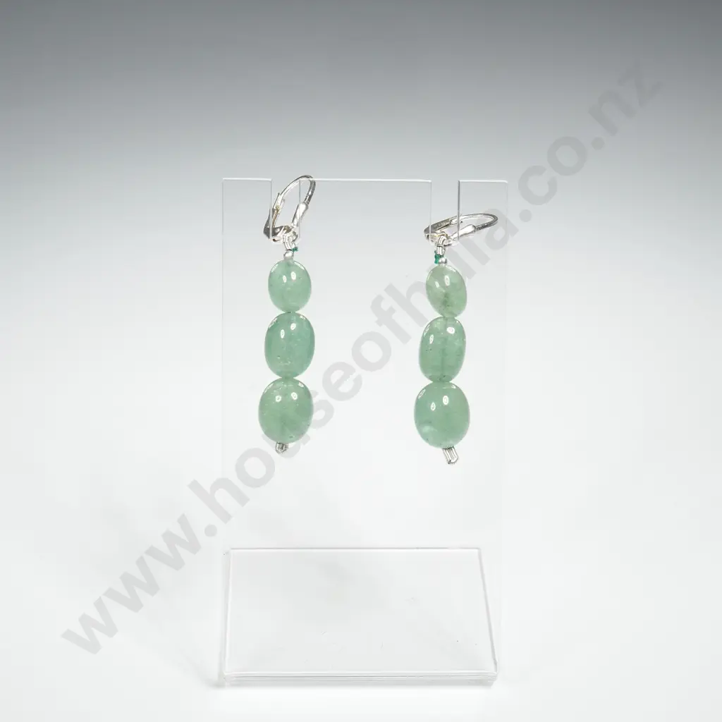 Sterling Silver Jadite Earrings Image 1++