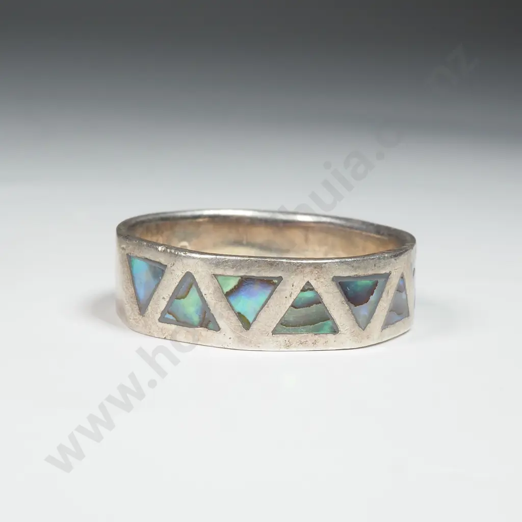 Sterling Silver Paua Shell Ring Image 1++