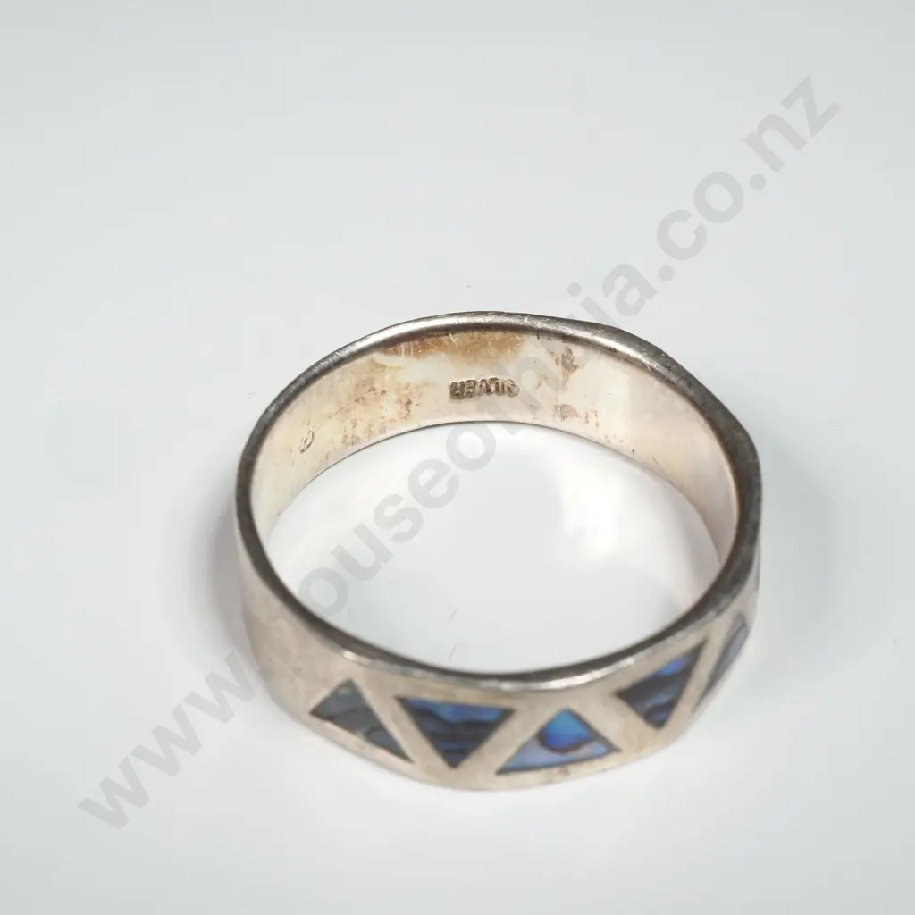 Sterling Silver Paua Shell Ring Image 1++