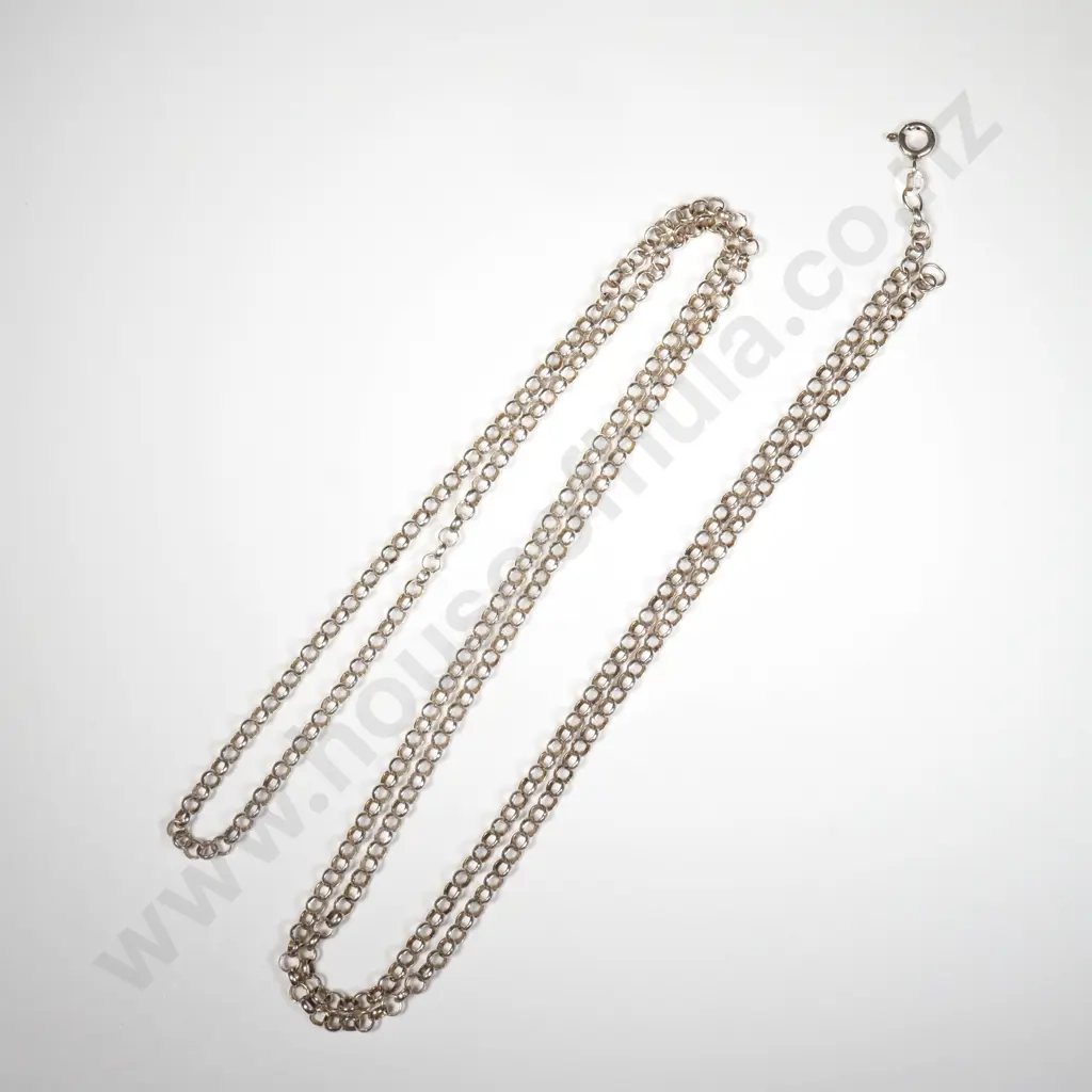 Long Sterling Silver Belcher Link Chain Image 1++