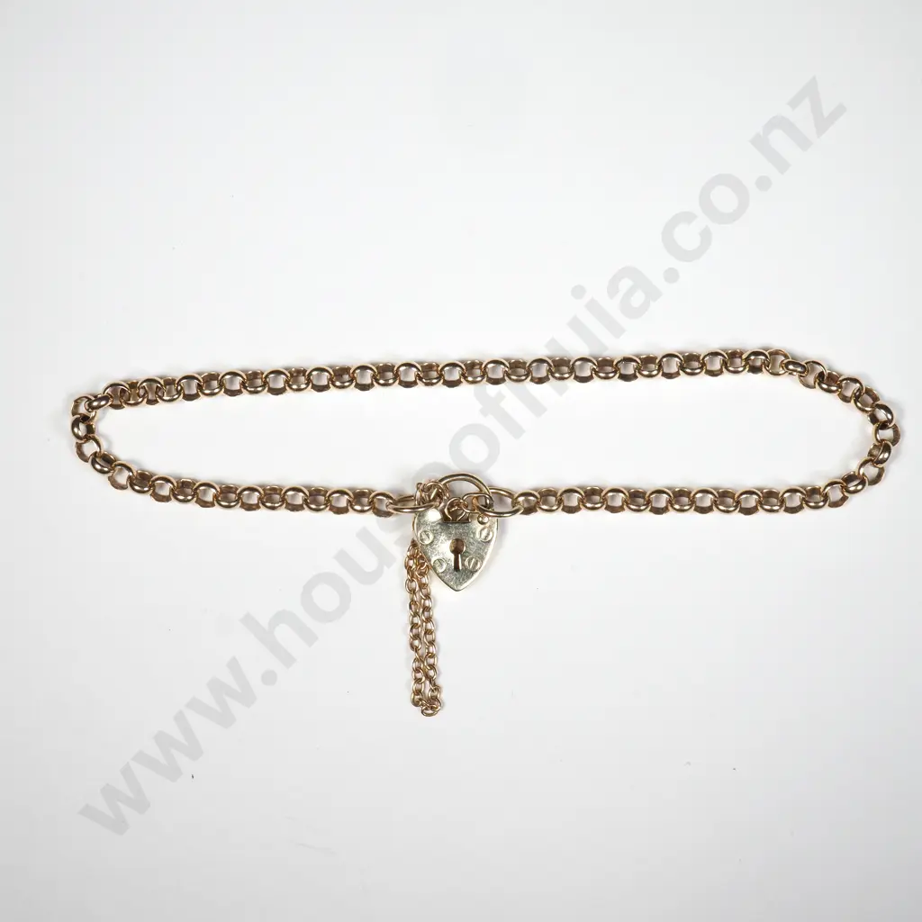 9ct Gold Heart Clasp Bracelet Image 1++