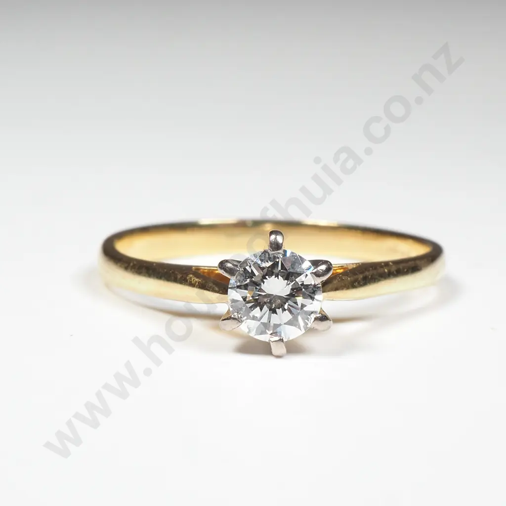 18ct Gold Diamond Solitaire Ring Image 1++