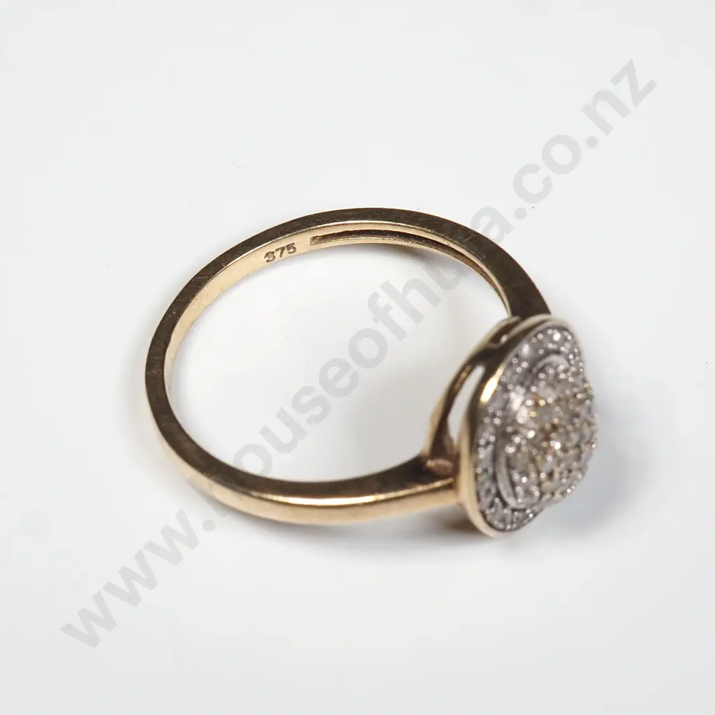 9ct Gold Diamond Cluster Ring Image 1++