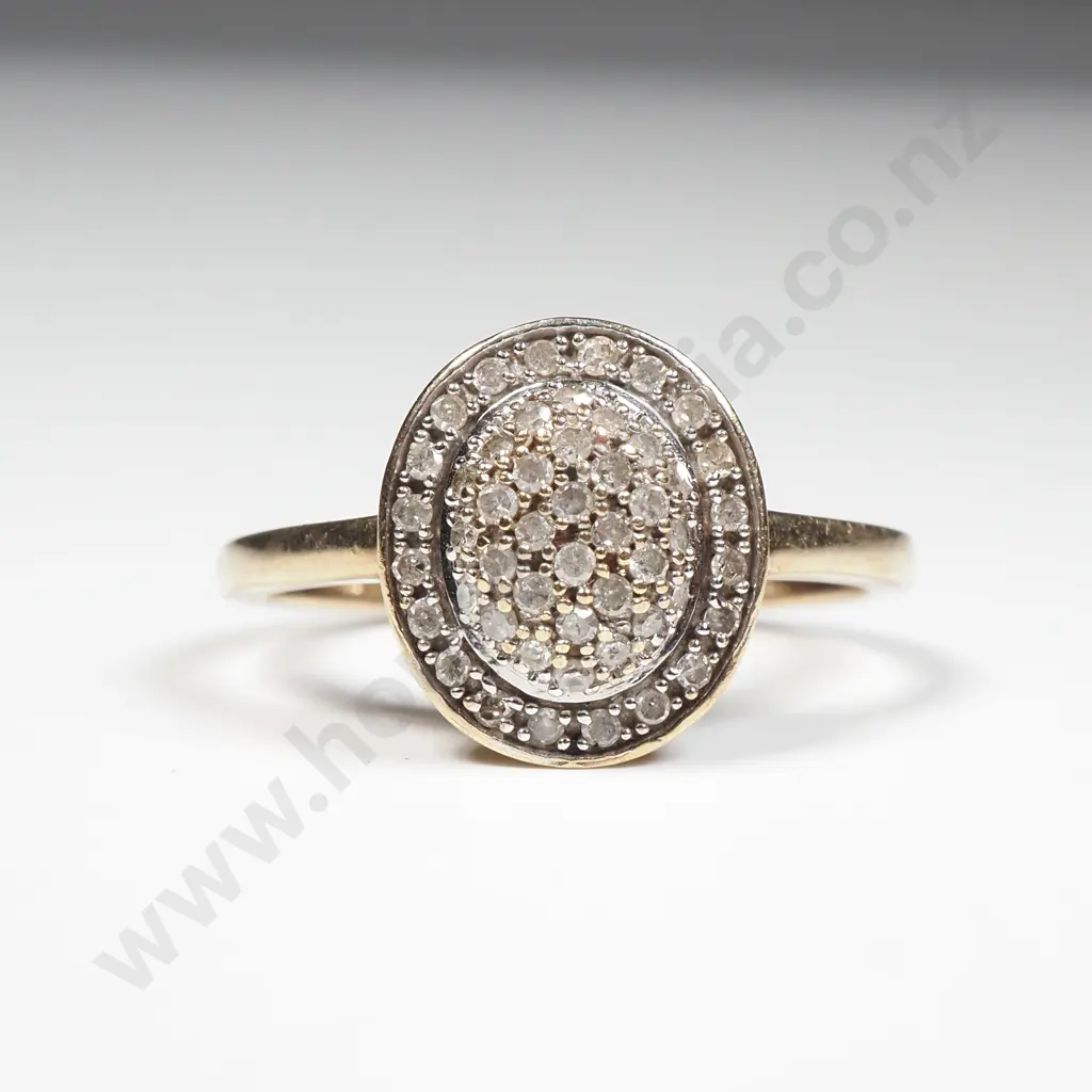 9ct Gold Diamond Cluster Ring Image 1++