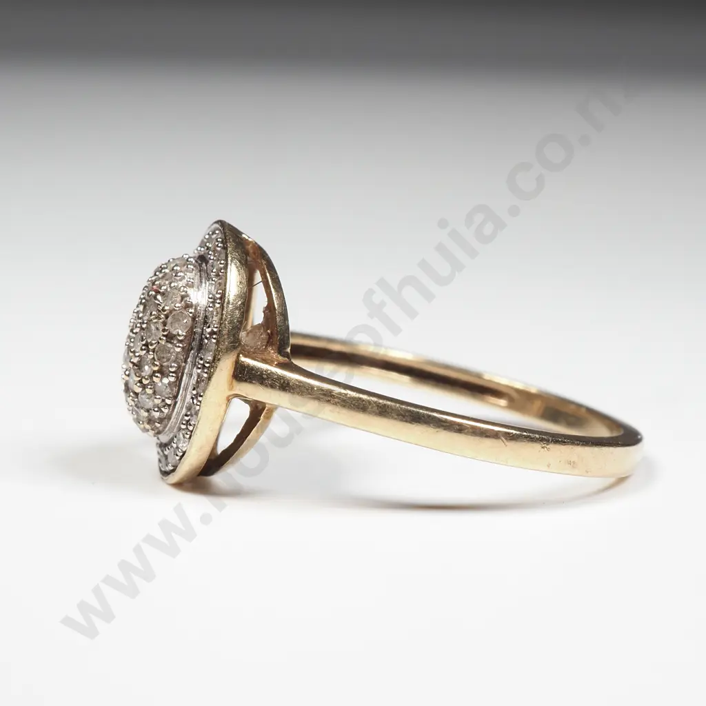 9ct Gold Diamond Cluster Ring Image 1++