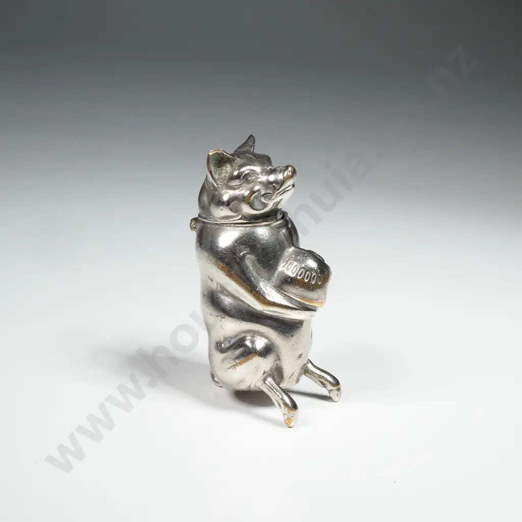 Novelty Silver Plate Pig Vesta Case/ Match Safe  Inscribed Wadhurst Farm Image 1++