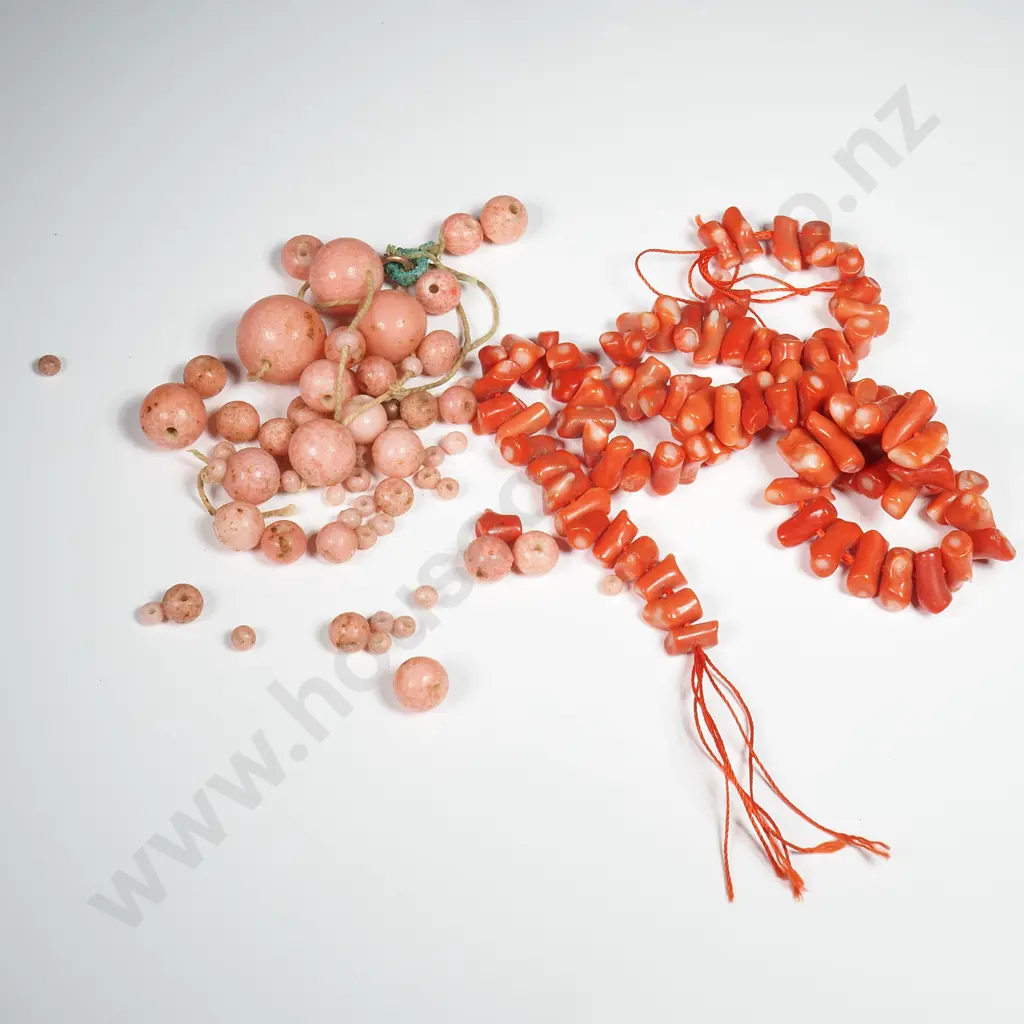 Two Strings of Coral Beads Image 1++