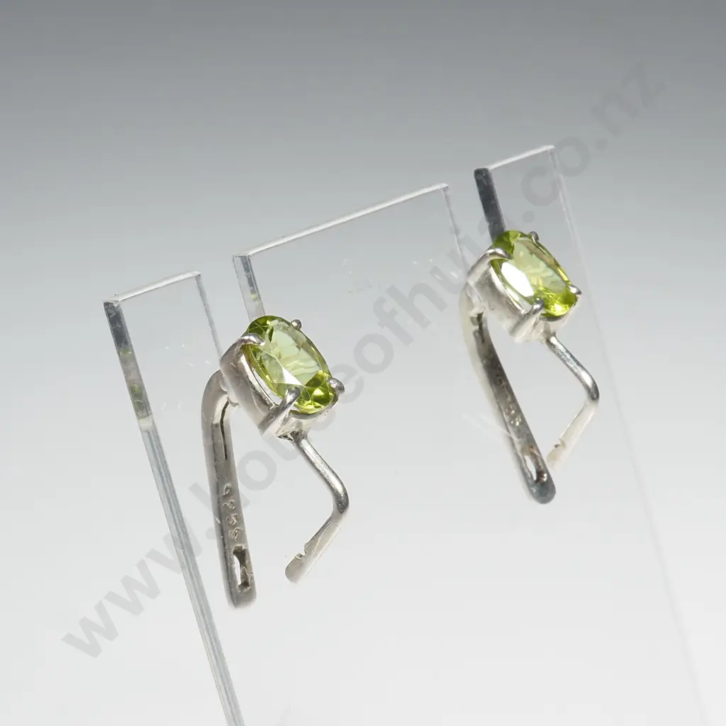 Sterling Silver Peridot Earrings Image 1++