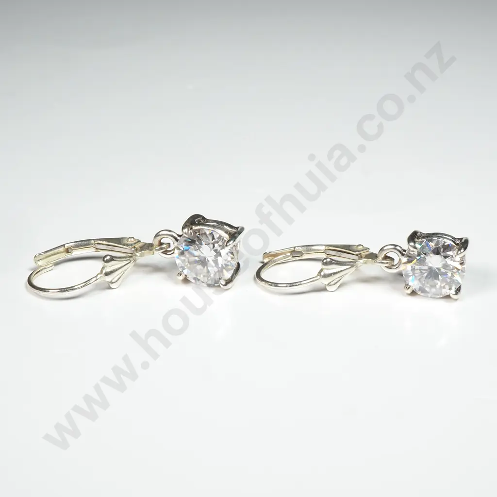 Sterling Silver Moissanite Earrings Image 1++