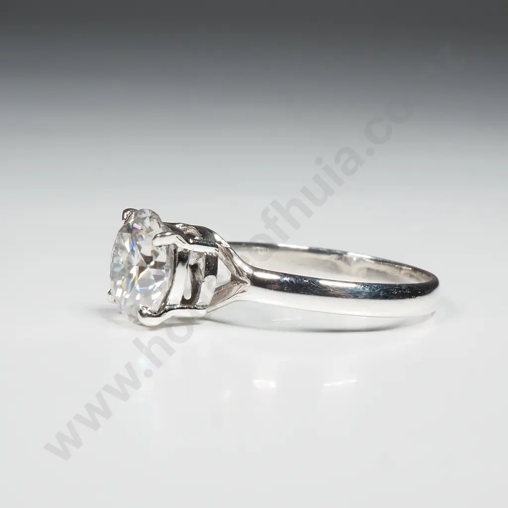 Sterling Silver Moissanite Ring Image 1++
