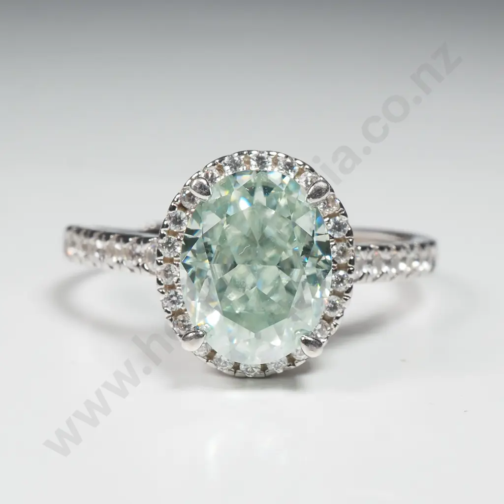 Sterling Silver Adjustable Moissanite Ring Image 1++