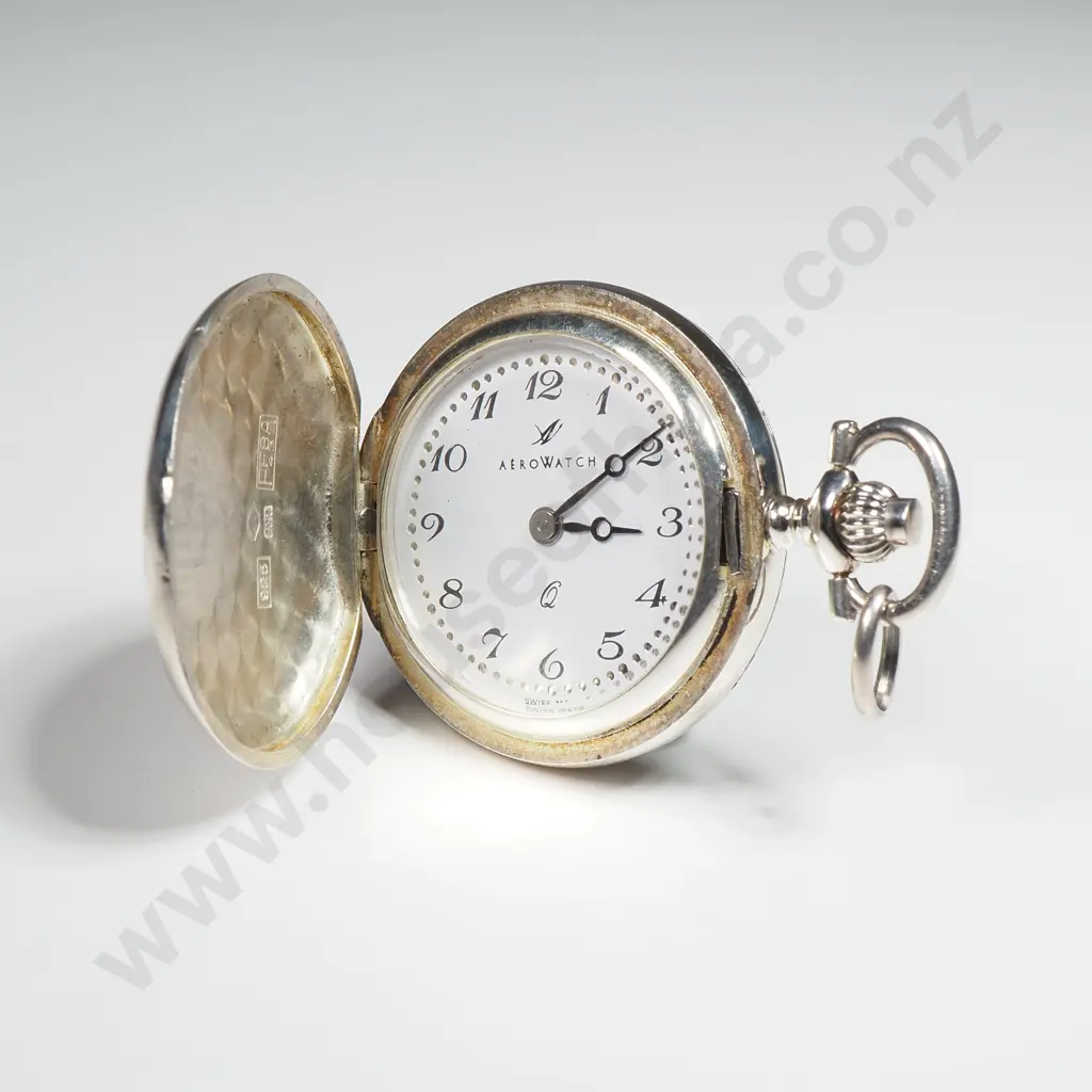 Sterling Silver Aerowatch Pocket Watch Image 1++