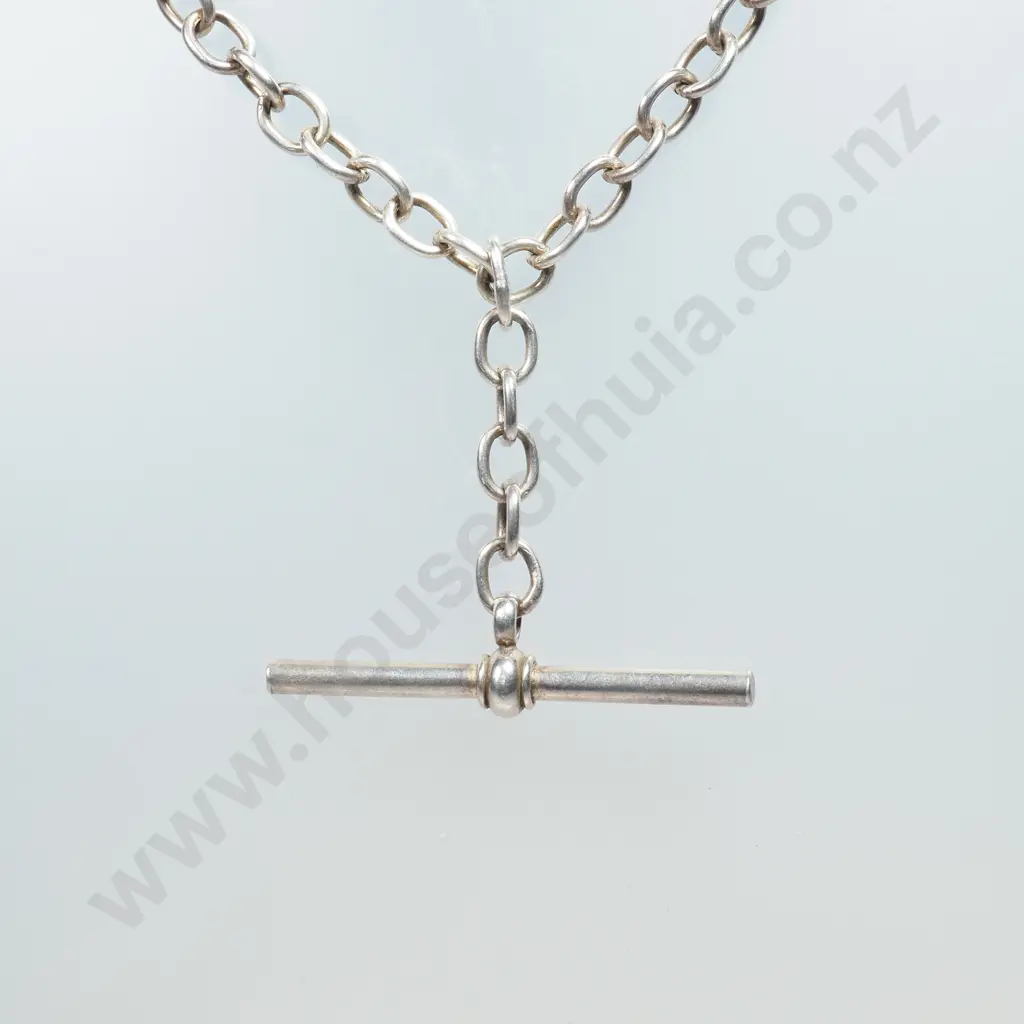 Sterling Silver Chain w Attached T Bar Image 1++