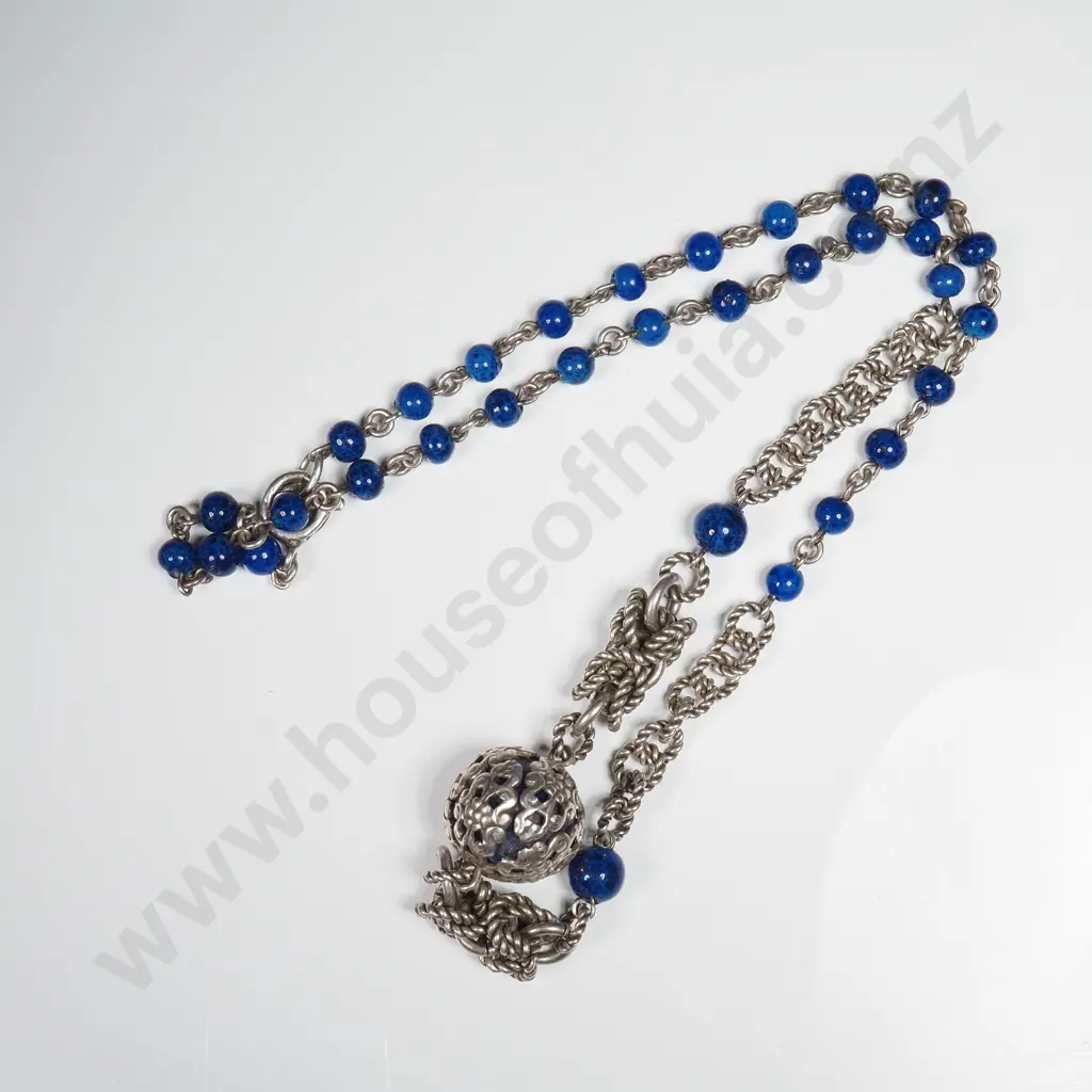 Decorative Blue Stone Necklace Image 1++