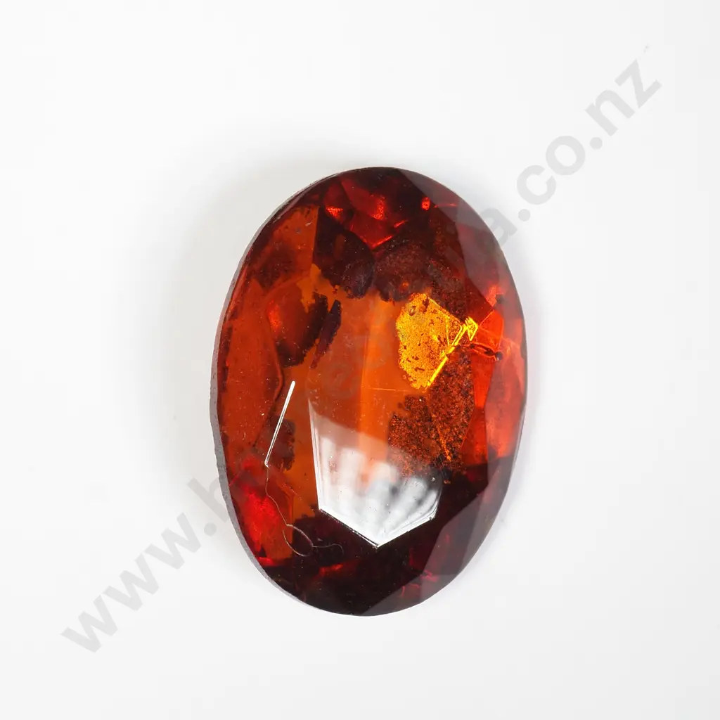 Antique Scottish Twenty Club Jewel Box w Orange Glass Stone inside Image 1++