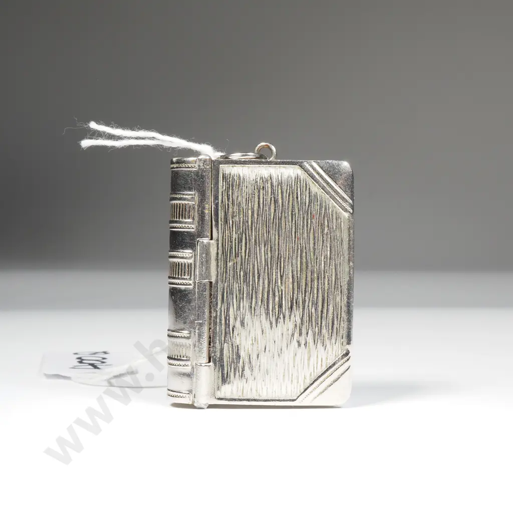 Silver Plated Vesta Case/ Sovereign Holder  in the Form of a Book Image 1++
