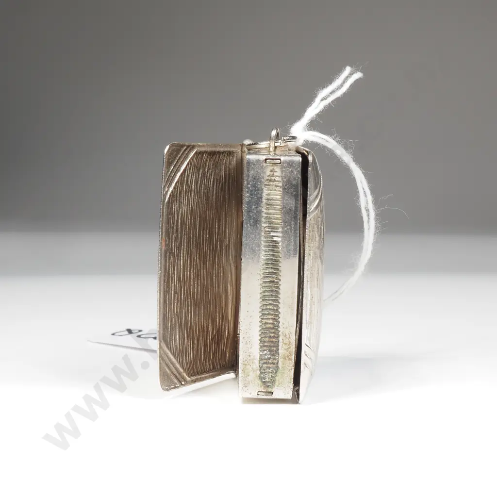 Silver Plated Vesta Case/ Sovereign Holder  in the Form of a Book Image 1++