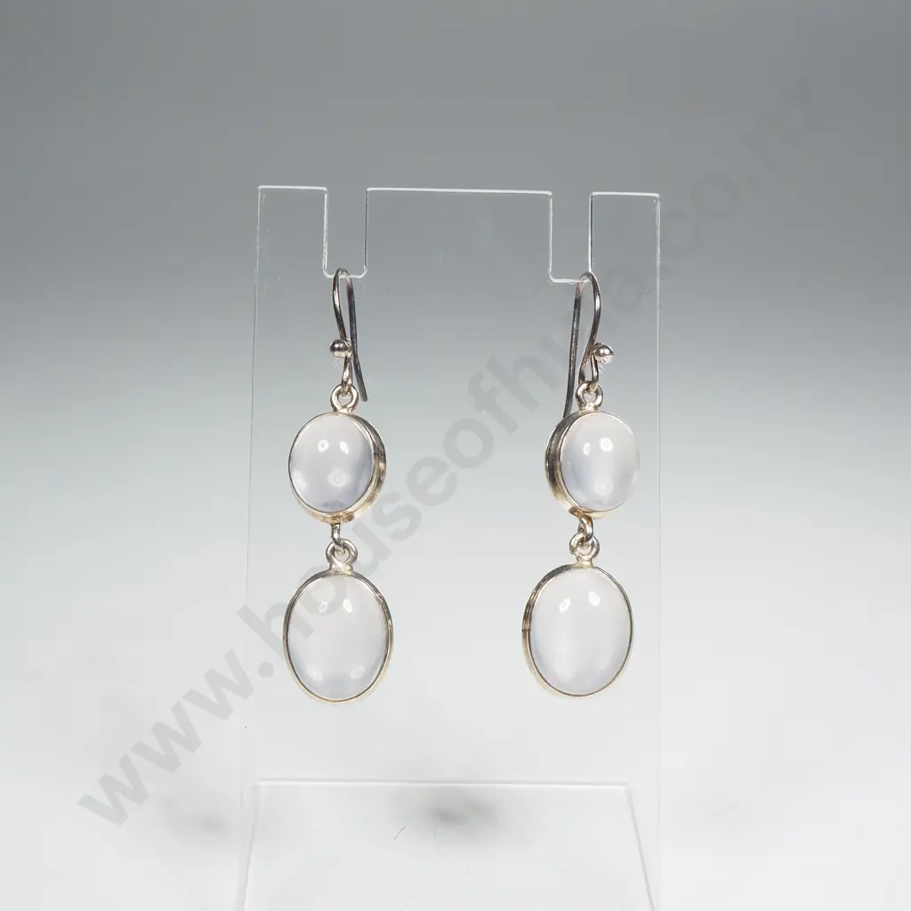 Sterling Silver Rose Quartz Earrings Image 1++