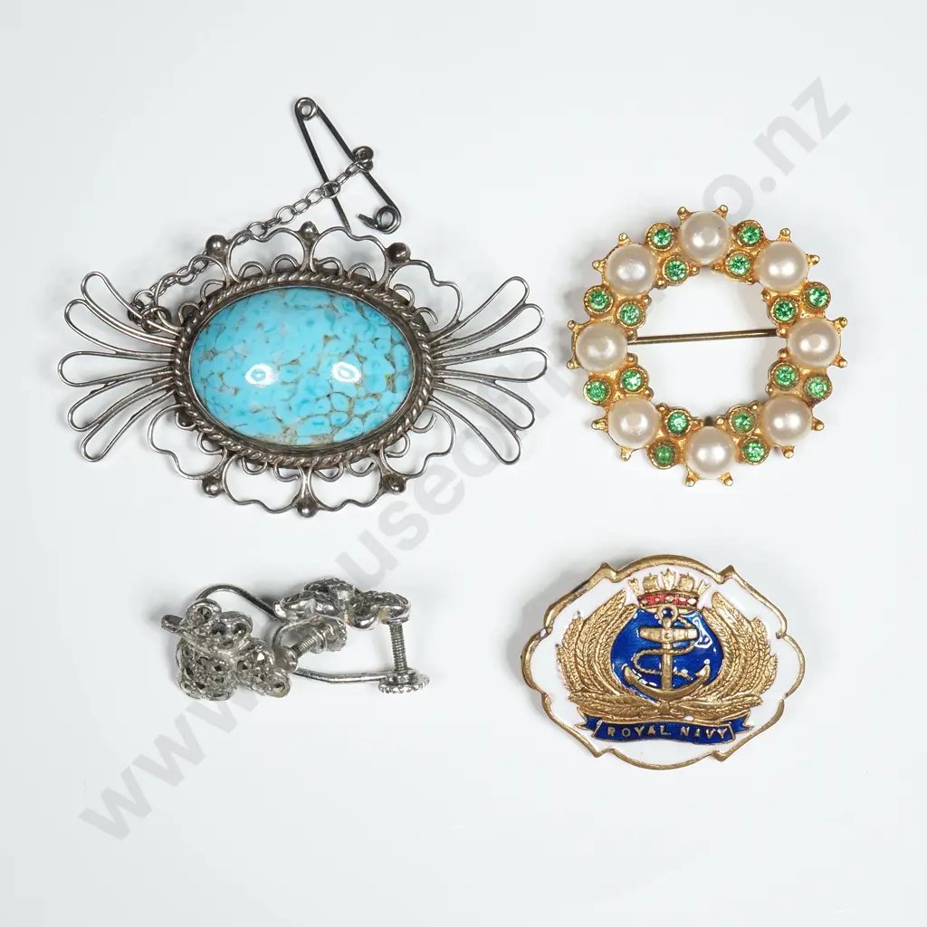 Assorted Jewellery incl Sterling Silver Mexican Brooch Image 1++