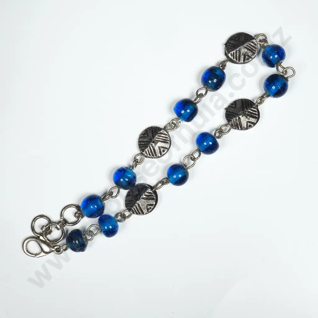 Tribal Blue Beaded Bracelet Image 1++