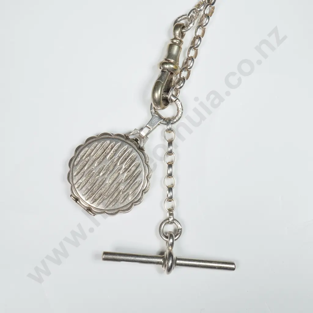 Sterling Silver T Bar Pendant Necklace Image 1++