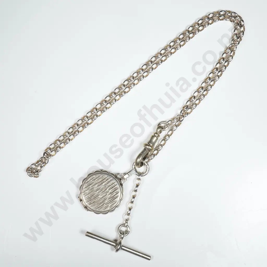 Sterling Silver T Bar Pendant Necklace Image 1++