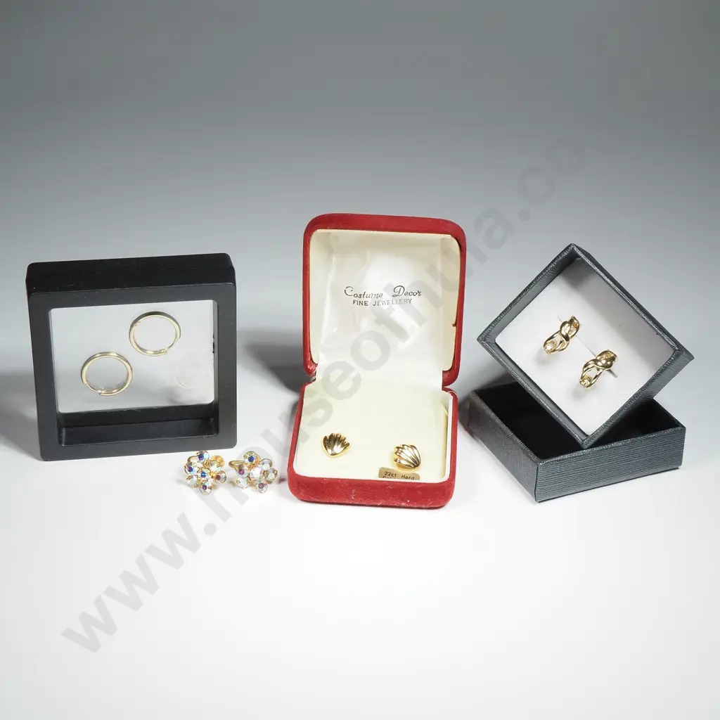 Four Gold Plated Sets of Earrings Image 1++
