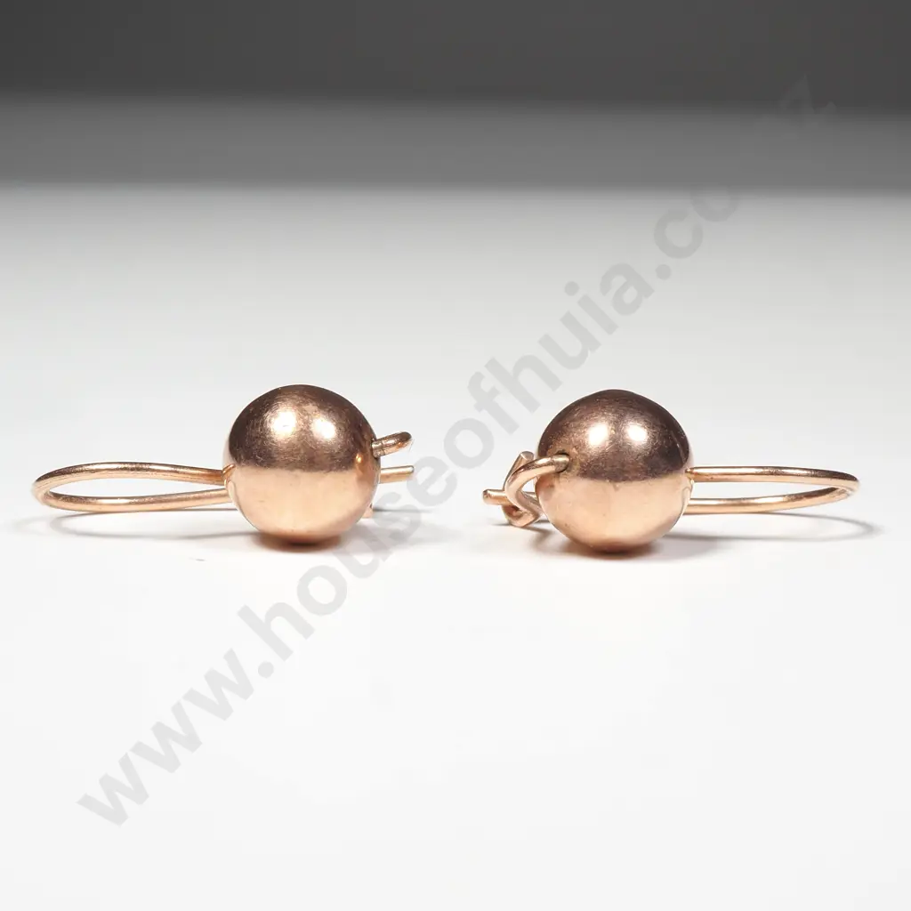 9ct Rose Gold Ball Drop Earrings Image 1++