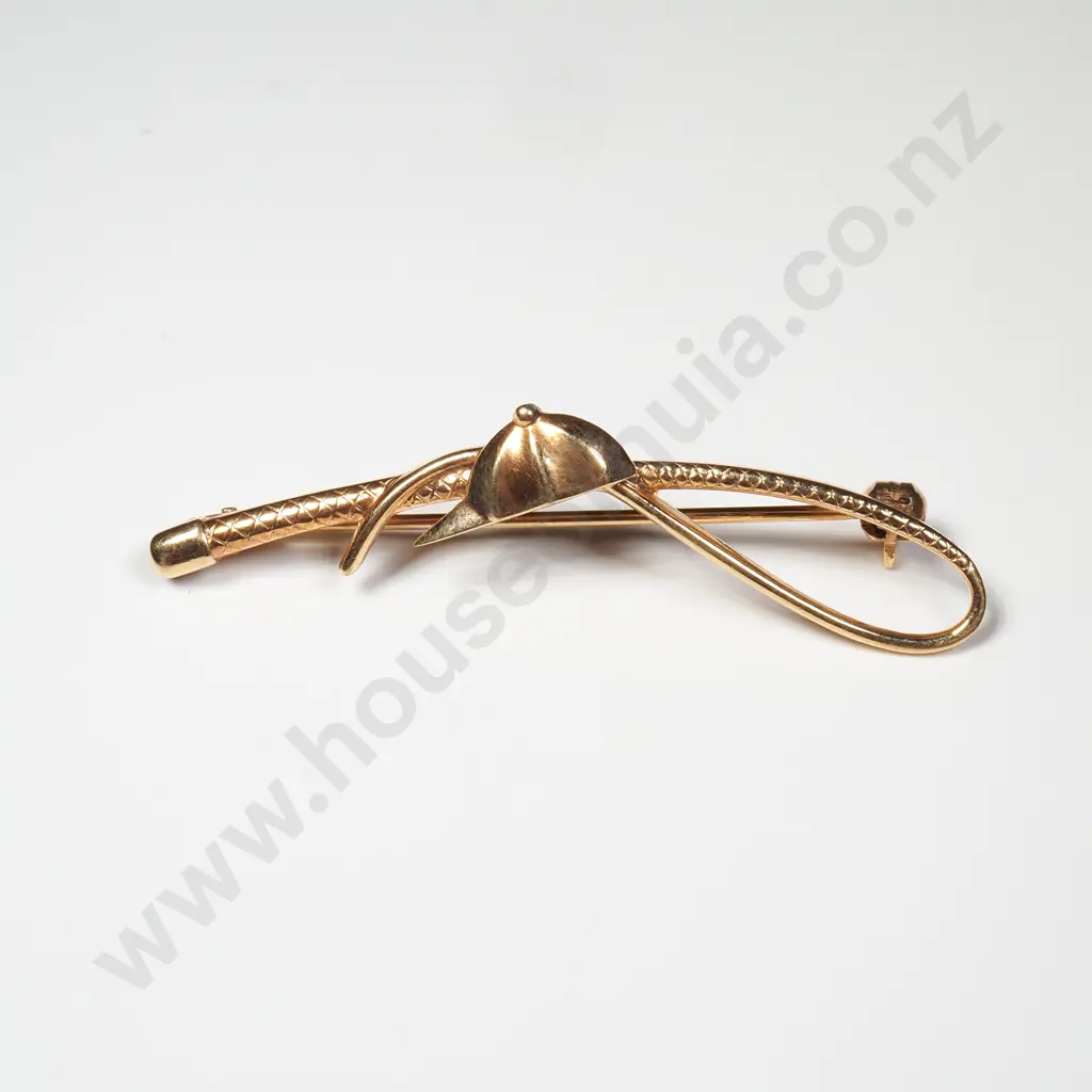 Rolled Gold Horse Racing Themed Brooch Image 1++