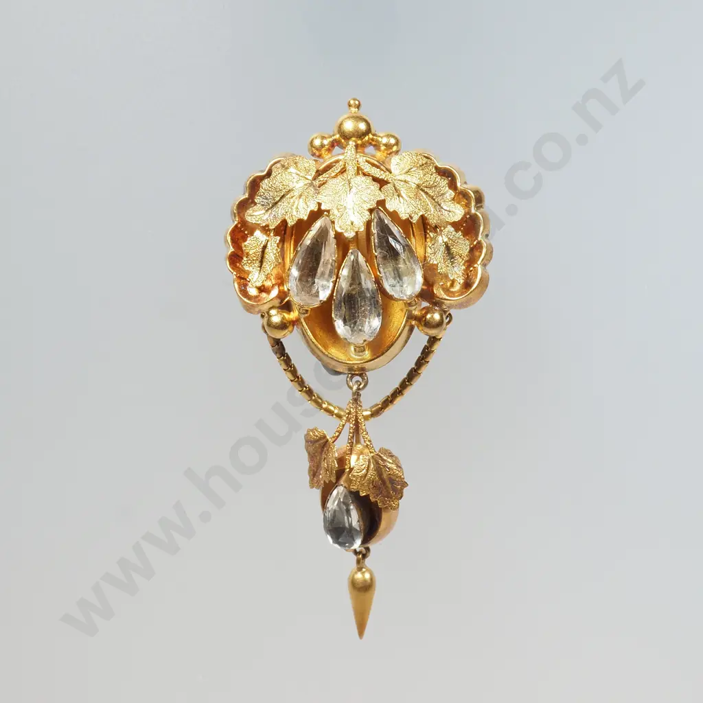 Antique 9ct Gold & Citrine Brooch Image 1++