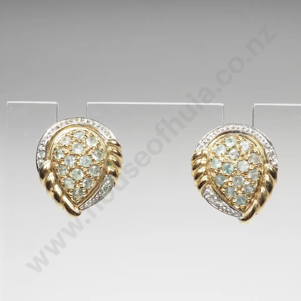 9ct Gold Alexandrite & Diamond Earrings  w Certificate of Authenticity Image 1++