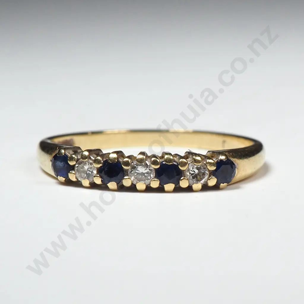 18ct Gold Diamond & Sapphire Ring Image 1++