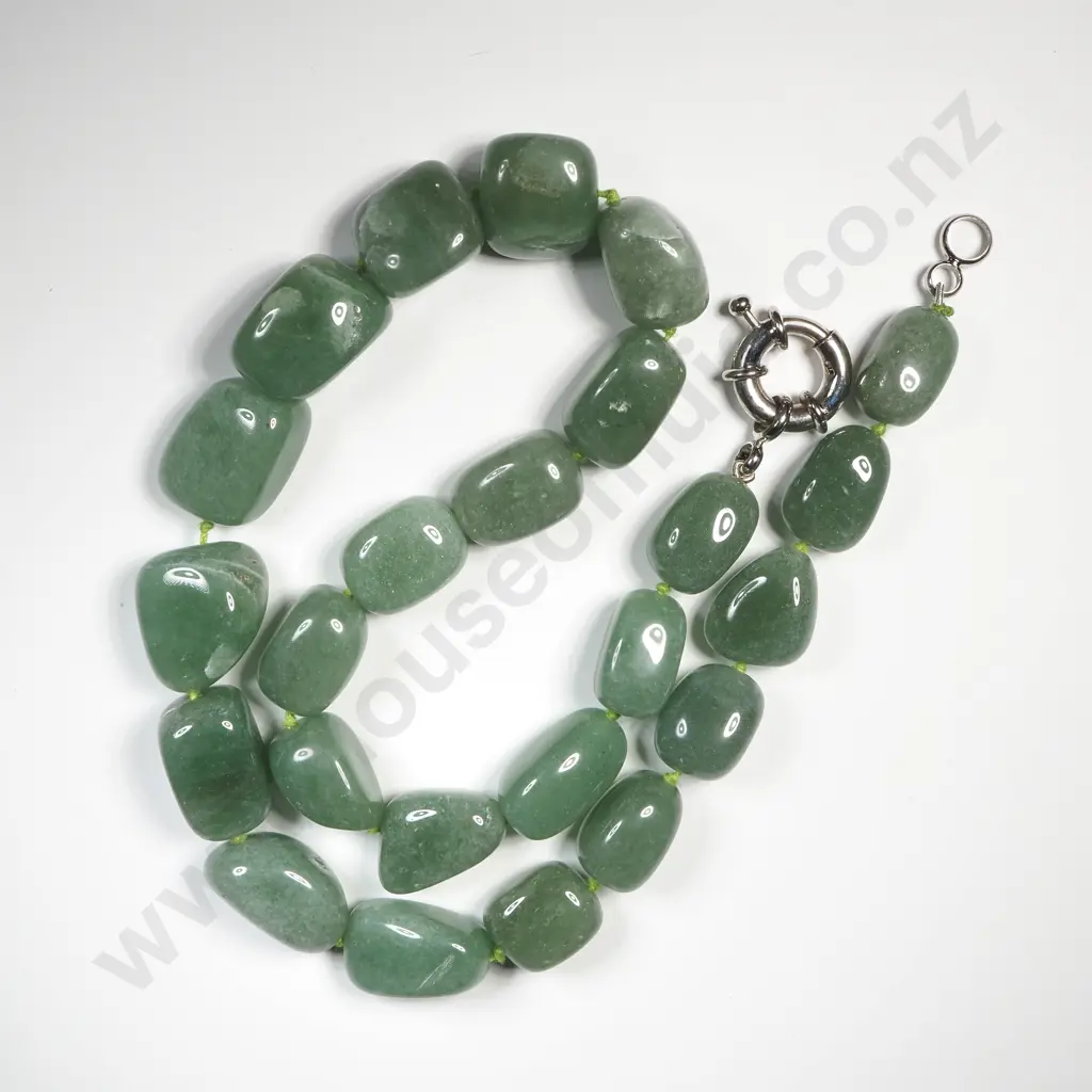 Large Beaded Jadeite Necklace Image 1++