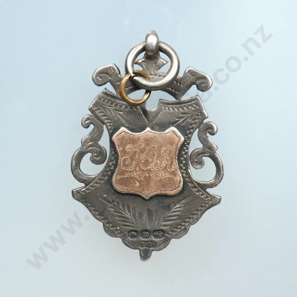Sterling Silver & Gold Fob Medal Image 1++