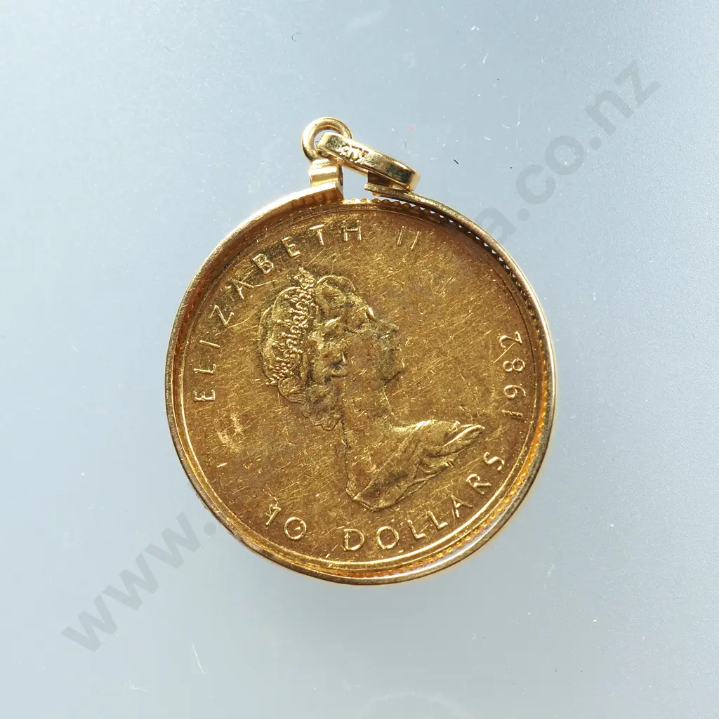 18ct Gold Mounted 24ct Gold Canadian 1/4 Ounce Coin Image 1++